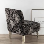 SONNACH Printed Armless Accent Chair Cover Stretch Armless Chair Slipcovers for Accent Chair Single Sofa Chair Covers Furniture Protector Covers Removable Washable for Home Hotel Baroque