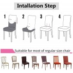 TMEOG 4 6Pcs Chair Cover Stretch Removable Washable Armless Dining Room Chair Protector Cover Seat Slipcovers Solid Color Printed for Hotel,Ceremony,Banquet,Kitchen,Restaurant,Home
