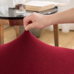 TOPCHANCES Armless Chair Slipcover Stretch Slipper Cover Removable Accent Chair Cover Washable Protector Cover for Home Hotel Living Room Wine red