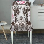 WJJSXKA Chair Covers for Dining Room American Pit Bull Terrier Dinner Chair Seat Cover Stretch Removable Washable Seat Cover Accent Chair for Home Kitchen Party Restaurant Wedding