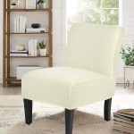 WOMACO Armless Accent Chair Slipcover Stretch Accent Slipper Chair Cover Removable Oversized Big Chair Furniture Protector Slip Cover for Home Hotel Cream 1