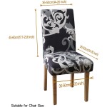 YEESSION Stretch Spandex Dining Chair Slipcovers Removable Washable Dining Room Chair Protector Cover Seat Slipcover Set of 2 Style 10