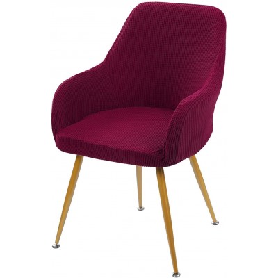 YXZN Stretch Accent Chair Slipcover Dining Chair Protector for Office Home Desk Chair Cover Curved Back Armchair Chair Covers Removable Washable Color : Burgundy Size : 1PC