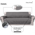Easy-Going Sofa Slipcover Reversible Loveseat Cover Water Resistant Couch Cover Furniture Protector with Elastic Straps for Pets Kids Children Dog Cat Loveseat, Gray Light Gray