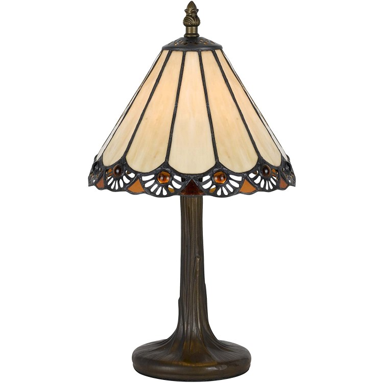 13.5 Height Zinc Cast Accent Lamp in Antique Brass 40W Antique Brass Tiffany Round Antique Brass Tiffany