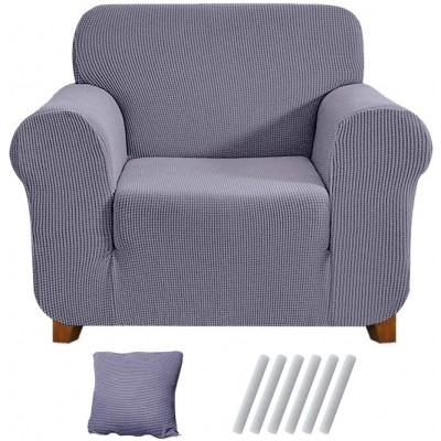 Blxsif Chair Cover Sofa Slipcover Thickened Single Seat Sofa Couch Cover Furniture Protector for Living Room Kids PetStretch,Grey