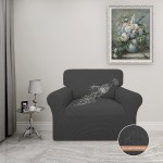Easy-Going 100% Waterproof Chair Couch Cover Dual Waterproof Sofa Cover Stretch Jacquard Sofa Slipcover Leakproof Furniture Protector for Kids Pets Dog and Cat Chair Dark Gray