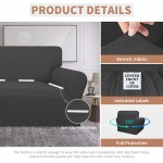 Easy-Going 100% Waterproof Chair Couch Cover Dual Waterproof Sofa Cover Stretch Jacquard Sofa Slipcover Leakproof Furniture Protector for Kids Pets Dog and Cat Chair Dark Gray