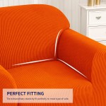 subrtex Armchair Sofa Piece All-Inclusive Stretch Couch Covers Elastic Soft Furniture Protector for Living Room 1-Seater Washable Slipcovers for Kids DogsChair Orange