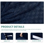 YEMYHOM Latest Checkered 4 Pieces Couch Covers for 3 Cushion Couch High Stretch Thickened Sofa Cover for Dogs Pets Anti Slip Elastic Slipcovers Living Room Furniture Protector XL Sofa Navy