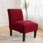 YUENA CARE Armless Contemporary Accent Chair Slipcover Accent Chair Covers Without Arms Leisure Chair Sofa Covers Red One Size
