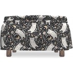 Lunarable Kittens Ottoman Cover Soft Cats Flowers and Moon 2 Piece Slipcover Set with Ruffle Skirt for Square Round Cube Footstool Decorative Home Accent Standard Size Charcoal Grey Multicolor