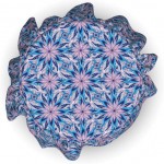 Lunarable Mandala Ottoman Cover Esoteric Flowers 2 Piece Slipcover Set with Ruffle Skirt for Square Round Cube Footstool Decorative Home Accent Standard Size Purple Blue