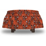 Lunarable Myth Ottoman Cover Roman Men Illustration 2 Piece Slipcover Set with Ruffle Skirt for Square Round Cube Footstool Decorative Home Accent Standard Size Burnt Sienna Multicolor