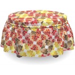 Lunarable Paint Ottoman Cover Gradient Color Mosaic Circles 2 Piece Slipcover Set with Ruffle Skirt for Square Round Cube Footstool Decorative Home Accent Standard Size Multicolor