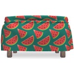 Lunarable Watermelon Ottoman Cover Vibrant Color Slices 2 Piece Slipcover Set with Ruffle Skirt for Square Round Cube Footstool Decorative Home Accent Standard Size Multicolor