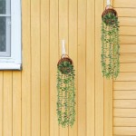 2 Pack Artificial Hanging Eucalyptus Plants Potted Fake Eucalyptus Greenery Vines in Black Pot for Home Indoor Outdoor Decor