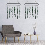 2 Pieces Eucalyptus Wall Hanging Artificial Eucalyptus Fake Eucalyptus Greenery Wall Decor Vine Decoration Rustic Boho Home for Apartment Bedroom Living RoomGreen