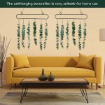 2 Pieces Eucalyptus Wall Hanging Artificial Eucalyptus Fake Eucalyptus Greenery Wall Decor Vine Decoration Rustic Boho Home for Apartment Bedroom Living RoomGreen