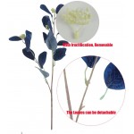 6 Pieces Artificial Eucalyptus Leaves Artificial Plants Greenery Decor for Wedding Party Home Garden Wreath Decor Royal Blue