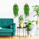 AceList Fake Hanging Planters with Fake Plants Decor Artificial Plants Faux Plants Artificial Hanging Plants Decorative Plant for Home Decor Wall Plants Indoor Outdoor BedroomTwo Plant with Basket