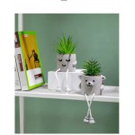 AEMYMTW Fake Potted Plants – Cute Artificial Succulents with Funny Ceramic Pot – Animated Hanging Plants Artificial Décor for Home and Office – Safe and Secure Packaging 6.9 x 5.29 x 5.25 inch