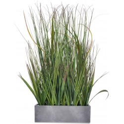 AlphaAcc 20 inch Green PVC Grass Plant in Pot Realistic Looking Fake Sea Grass for Home Office Decor