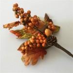 Amosfun Simulation Maple Leaf Berry Picks Christmas Tree Decorations for Thanksgiving Autumn Fall Decor Holiday Home Decor