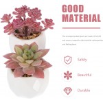 Angoily 4PCS Small Artificial Succulent Plants in Pots for Home Decor Indoor Pink Potted Fake Plant for Bathroom Home Office Decor Faux Greenery for House Decorations Office Desk Tabletop