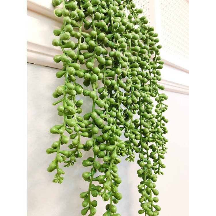 Artificial Hanging Succulent Plant Hanging String of Pearl 5 Pieces Home Kitchen Office Bath Decor Fake Succulents Plants Hanging Flower Wedding Home Kitchen Decor Garden Outdoor Greenery