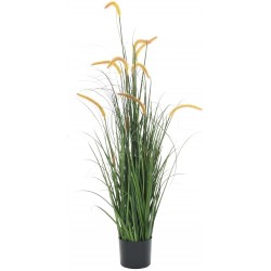 Artificial Plants Fake Grass Artificial Cattails Faux Grass Plant Decor Plastic Grass Artificial Greenery Shrubs Faux Greenery Stems for Home Or Office Indoor Greenery Accent 53.1" Green