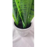Artificial Sansevieria Faux Plant Mother's in Law Tongue Plant in Pot -Small Realistic Indoor Faux Snake Plant 21 Tall for Your Office Desk Bathroom Shelf Kitchen Bedroom Living Room Decor
