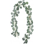 BOMAROLAN Artificial Eucalyptus Leaves Garland Faux Silk Vines Greenery Wreath 6 1 2 feet Wedding Backdrop Arch Wall Décor Home Party