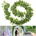 CQURE 24 Pack 168Ft Artificial Ivy Garland,Ivy Garland Fake Vines Leaf Garland Green Leaves Fake Plants Hanging Vine Plant Greenery Garland for Bedroom Wedding Party Garden Wall Decoration