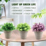 Didad Small Artificial Potted Plants 3 Pack Fake Plants in Pot for Home Decor Indoor & Outdoor Faux Plastic Green Grass