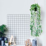 Fake Potted Hanging Plant 22inch 2 pcs with Macrame Plant Hanger 1 pcs for Home Decor Indoor Boho Decor Faux Eucalyptus Vine Plant Greenery