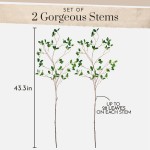Faux Greenery Branches for Vase Twigs and Branches for Vases Greenery Stems Branches for Decoration Farmhouse Greenery Artificial Branches Faux Branches Decorative Branches Faux Stems