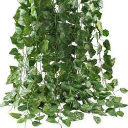 GTIDEA Fake Vines 12 Pack 84 Feet Artificial Hanging Plants Silk Green Leaf Garlands Home Office Garden Outdoor Wall Greenery Cover Jungle Party Decoration