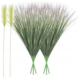 Houseables Artificial Onion Grass Plant 27" Tall Faux Bush Plant 6 Bundles 2 Bonus Reed Grasses Green Fake Room Décor Greenery for Office House Patio Kitchen Indoor Outdoor Realistic