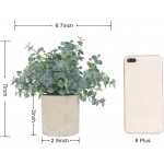 iFLOVE Small Fake Plastic Plant Artificial Eucalyptus Potted Plant Look Real Greenery Decor Home Office DeskGrey Green