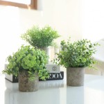 Joyhalo 3 Pack Artificial Potted Plants－Faux Eucalyptus & Rosemary Greenery in Pots Small Houseplants for Indoor Tabletop Decor