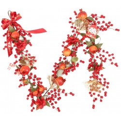 JSJJQAZ Artificial Pomegranate Garland Plants New Year Home Wedding Decor Outdoor
