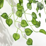 JUSTOYOU 3PCS Artificial Hanging Plants Ivy Vine Fake Leaves Greeny Chain Wall Home Room Garden Wedding Garland Outside Decoration 37 in Watermelon Leaves