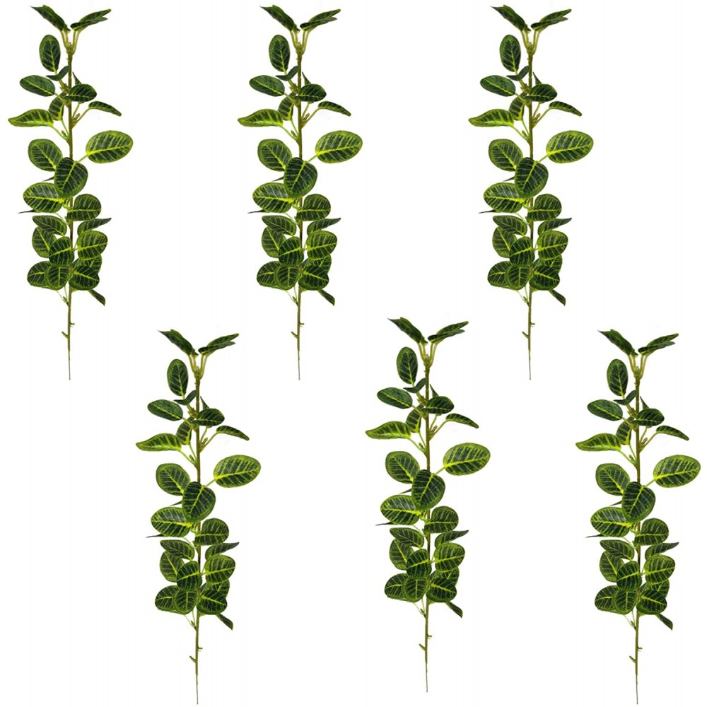 JYCAR 6PCS Artificial Olive Leaves Branches Faux Greenery Accent Floral Arrangement Greenery Decoration Fake Plants Green Leaves Branch for DIY Wedding Party Home Decor