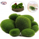 KAVENO Green Artificial Moss Balls Decorative Stones Varying Sizes Ideal for Vases Table Decor Planter Decor Weddings Parties Special Events 20 Pieces