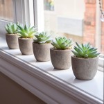 Korvea Set of 5 Artificial Succulent Plants Mini Assorted Fake Succulents Small Artificial Plants in Pots for Home Decor Indoor Fake Plants for Window Sills Bathrooms Office Spaces and More
