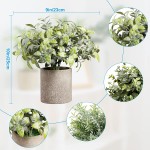 LEEPES Artificial Potted Plants-3 Pack Mini Cute Fake Plants Plastic Shrubs Greenery Eucalyptus Plants with Pot,Faux Rosemary Plants for Bathroom Shelf Home Office Desk Room Decoration