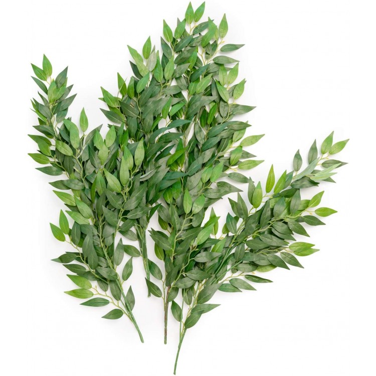 Ling's moment Artificial Italian Ruscus Greenery Stem-Faux Floral Hanging Greenery Spray for Wedding Bouquet,Arch,Table Centerpieces and Home Decor（27.55 Tall）
