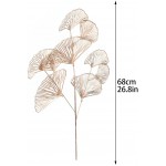Lrnn 4 Pack Artificial Ginkgo Leaves Stems Plastic Artificial Plants Golden Leaves Faux Apricot Leaf Bushes for Wedding Party Indoor DIY Home Office Table Centerpieces Decor