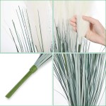 LUEUR Artificial Greenery Plants with Reed Flowers 35.4 Faux Reed Grass Fake Shrubs Outdoor Plant Pampas Flowers Bouquet Wheat Grass for Floor Decorative Home Garden Wedding Decor 2 Bunches